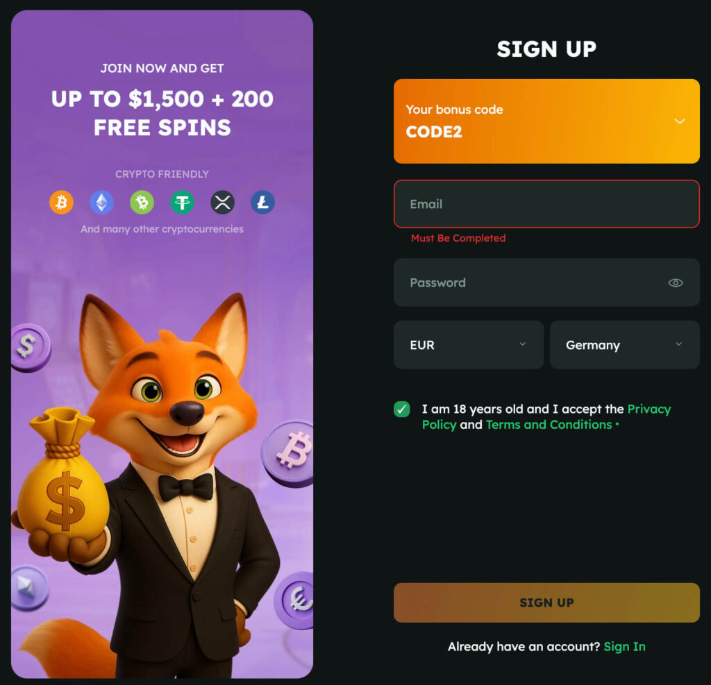 FoxSlots Casino Login